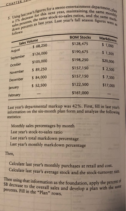  s for a stereo entertainment depa a 5% decrease this IIsing