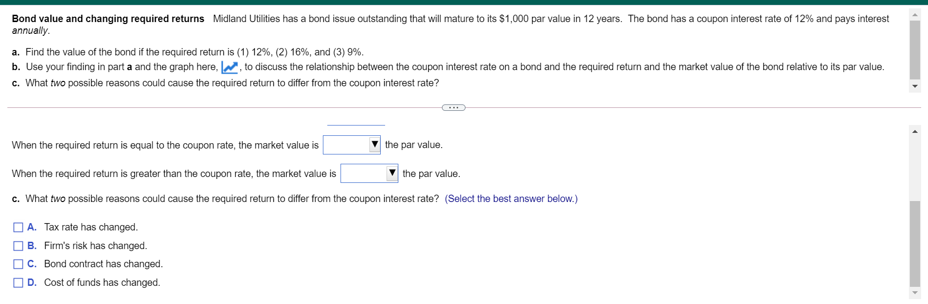 issue outstanding that will mature to its $1,000 par value in 12