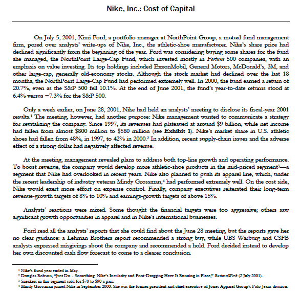 A case study on Nike Inc. has been uploaded. Please address the