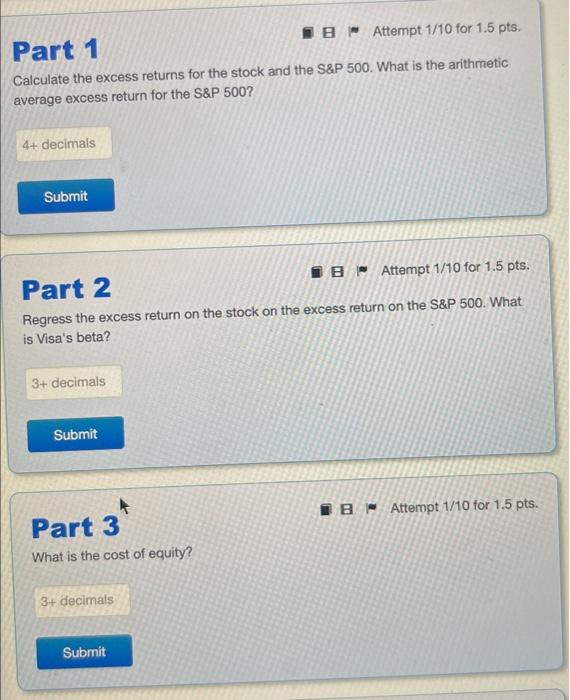 500 and the risk-free asset, Treasury bills, are given below: A D
