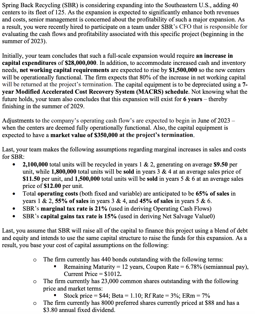  In order to evaluate this project, answer the following questions in