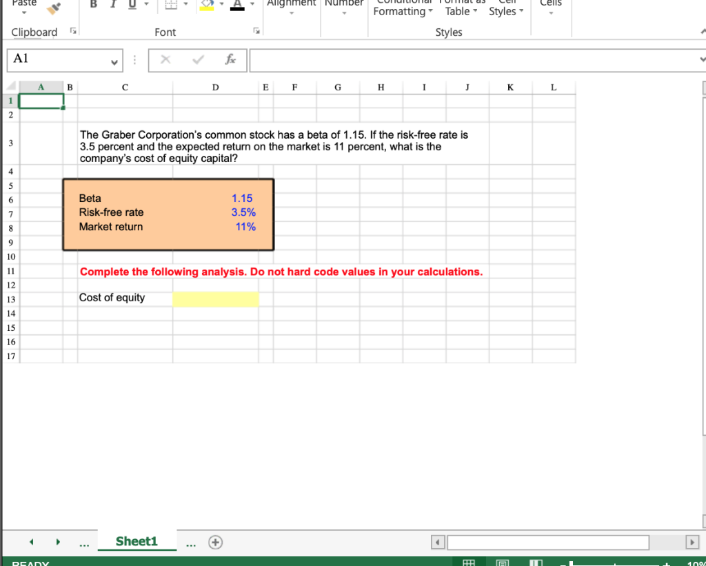 PLEASE ONLY ANSWER USING EXCEL FORMULAS/CELLS - DO NOT GIVE NUMBERS AS