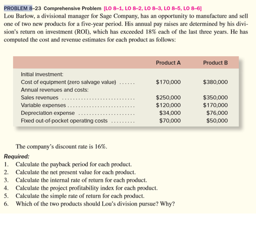  1 PROBLEM 8-23 Comprehensive Problem [LO 8-1, LO 8-2, LO 8-3,