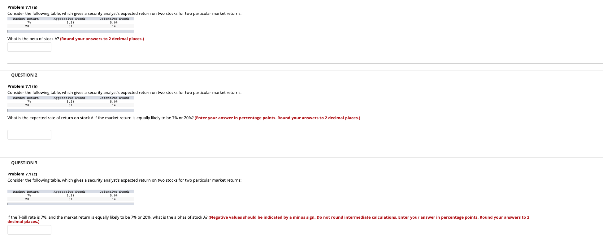 Problem 7.1 (a) Consider the following table, which gives a security