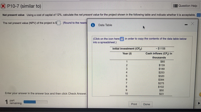 the answer has to be all numbers nothing rounded X P10-7 (similar