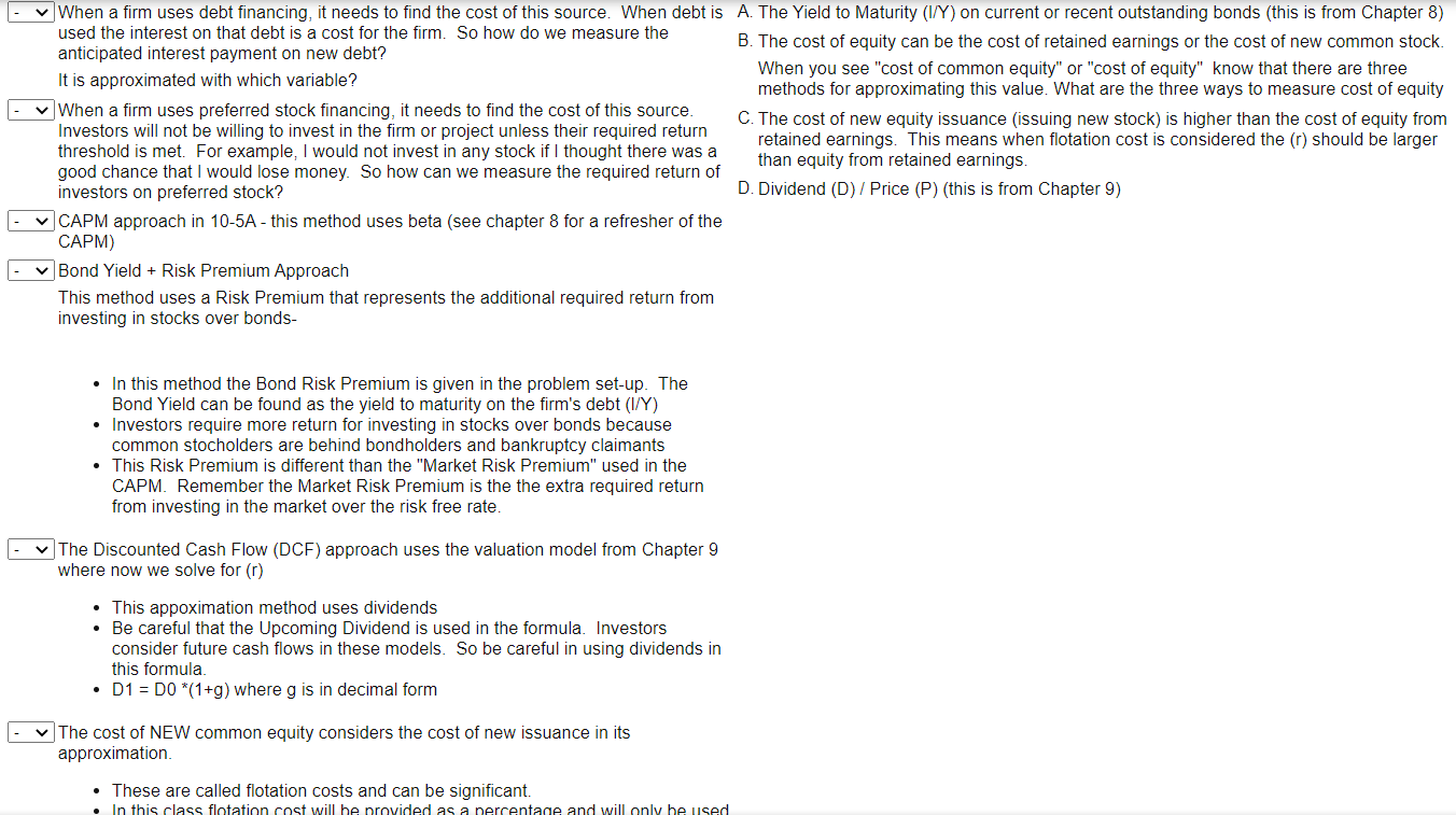 Q3 When a firm uses debt financing, it needs to find the