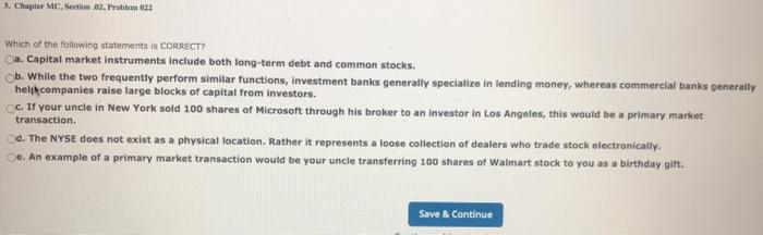  3. Chapter MC, Section 12. Problem 022 Which of the following