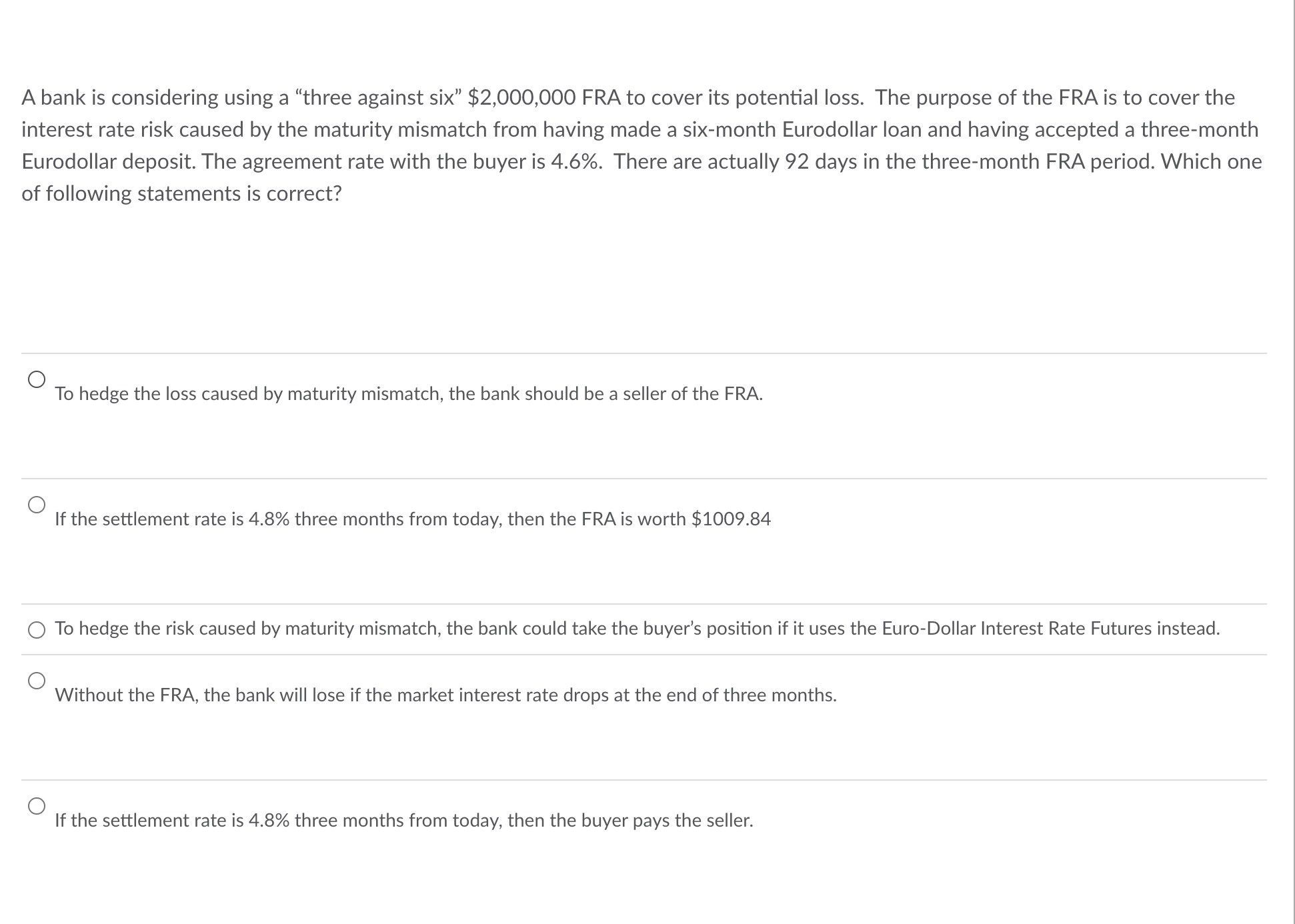 A bank is considering using a \"three against six\" \\( \\$