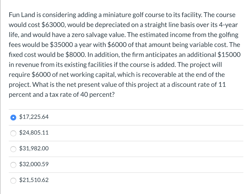  Fun Land is considering adding a miniature golf course to its