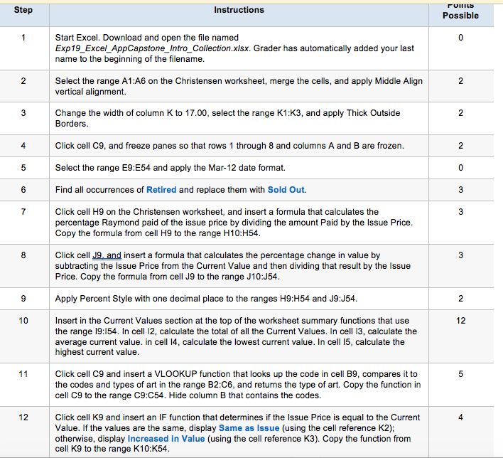 Exp19_Excel_AppCapstone_Intro_Collection **PLEASE SHOW STEP BY STEP** Project Description: You are the financial