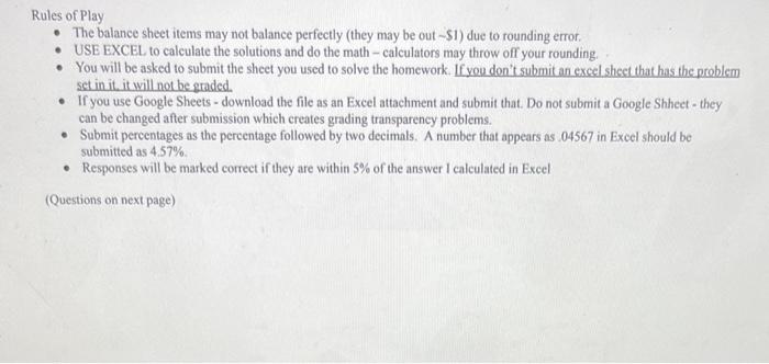 - The balance sheet items may not balance perfectly (they may be