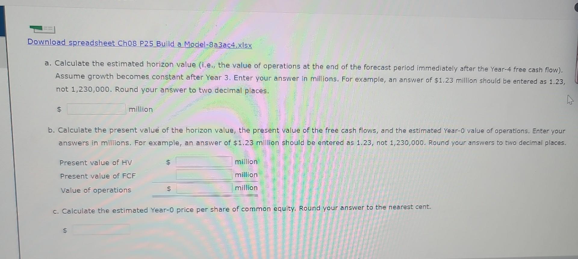 in the Microsoft Excel file below. Download the spreadsheet and perform the