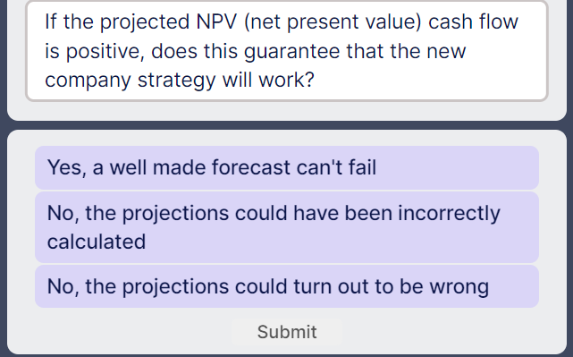  If the projected NPV (net present value) cash flow is positive,