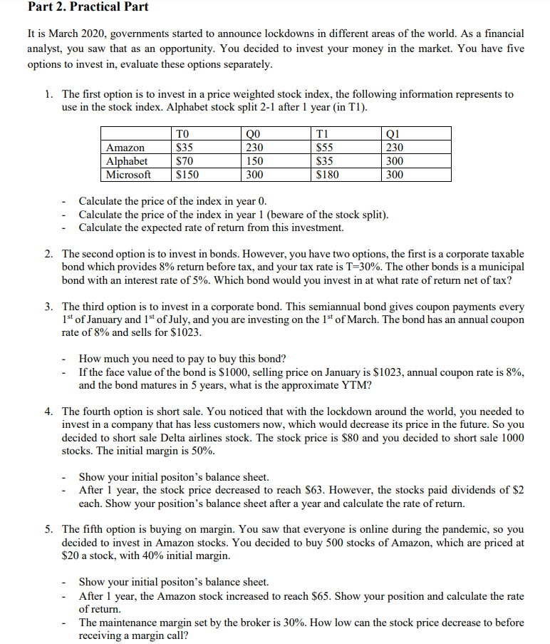  Part 2. Practical Part It is March 2020, governments started to