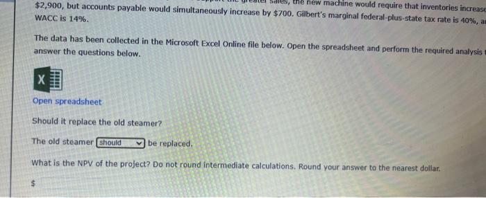 5.76%. The new steamer is faster and would ailow for an output