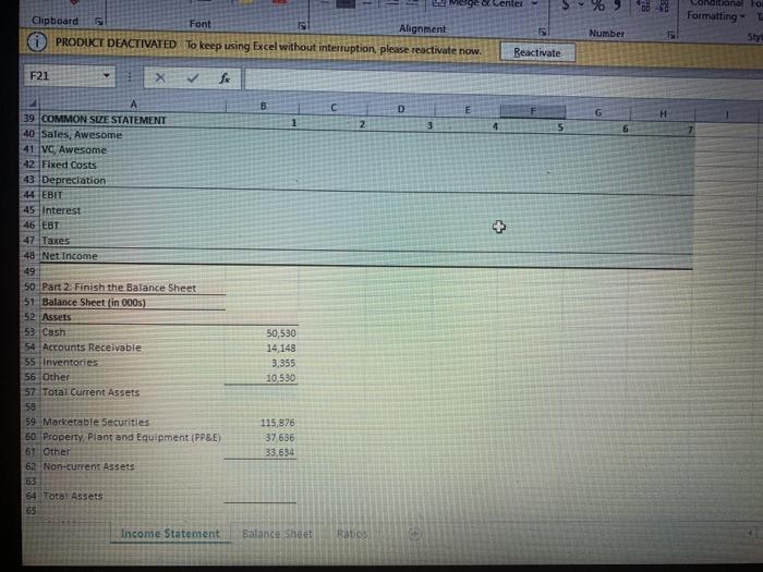 Styles Styles Number Clipboard Font Alignment PRODUCT DEACTIVATED To keep using Excel