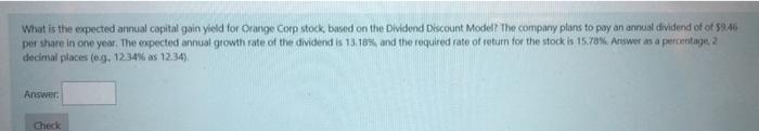 the Dividend Discount Model to determine the expected annual growth rate of