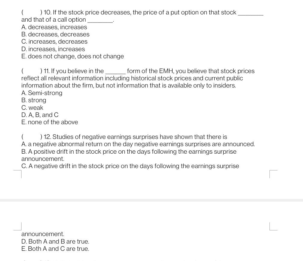  101112 NEED JUST PERFECT ANSWERS NO SOLUTION NEEDED. ( ) 10.