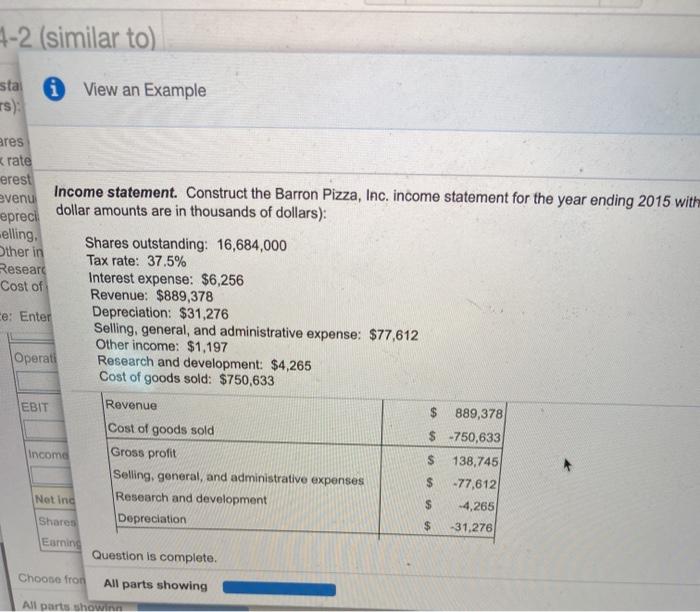 following information (the dollar amounts are in thousands of dollars): Shares outstanding: