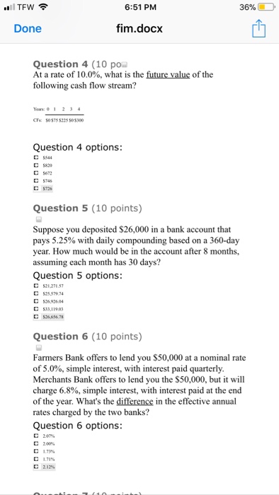 the following investments would have the lowest present value? Assume that the