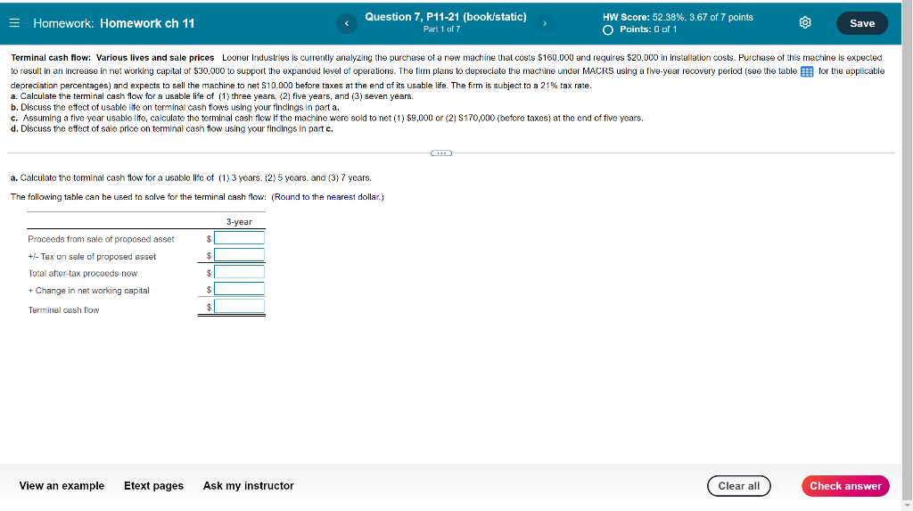 Please show all steps! = Homework: Homework ch 11 Question 7, P11-21