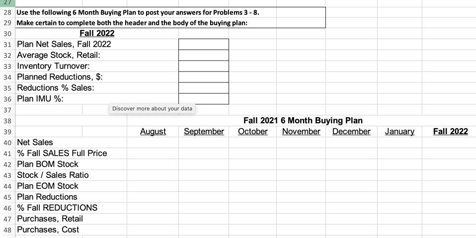 First picture is the table to be filled out using all