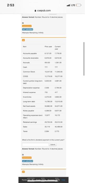  2:53 LTE csepub.com Answer format: Momber Pound to locimet place Alternaring