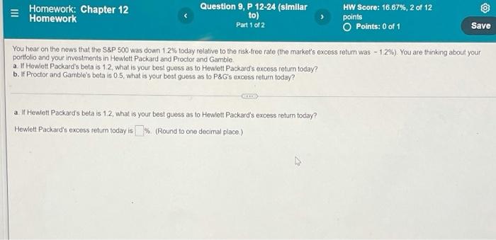  Homework: Chapter 12 Homework @ III Question 9, P 12-24 (similar