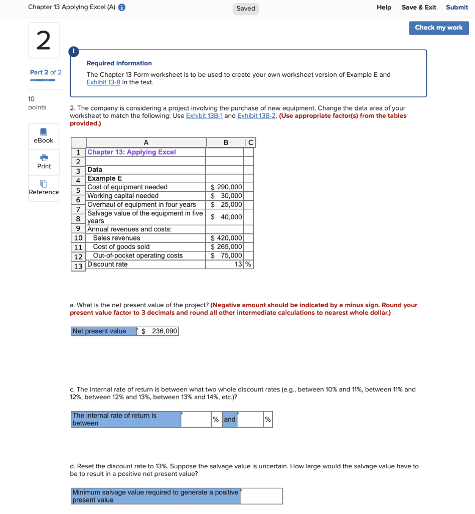 of equipment needed 6 Working capital needed 7 Overhaul of equipment in