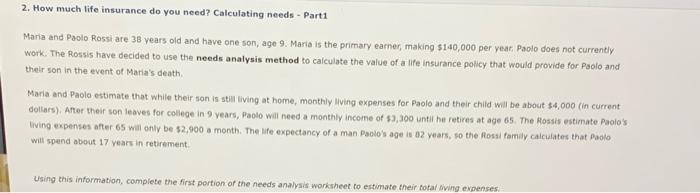  2. How much life insurance do you need? Calculating needs -