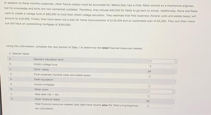 son, age 9. Marta is the primary earner, making $140,000 per year.