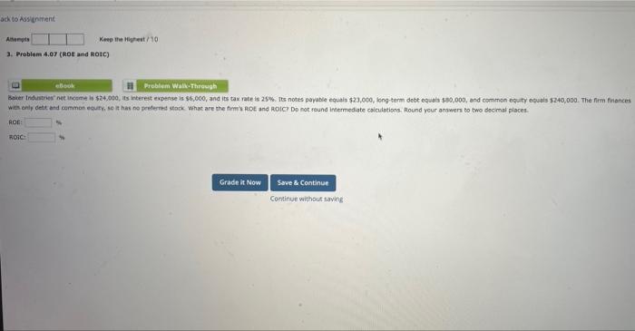  ack to Assignment Adapt Keep the Highest 10 3. Problem 4.07