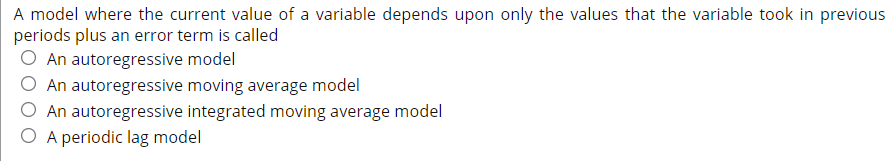  A model where the current value of a variable depends upon