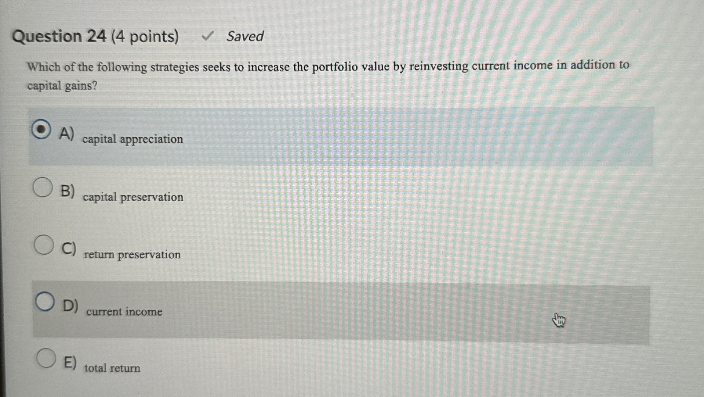  Question 24(4 points) Which of the following strategies seeks to increase