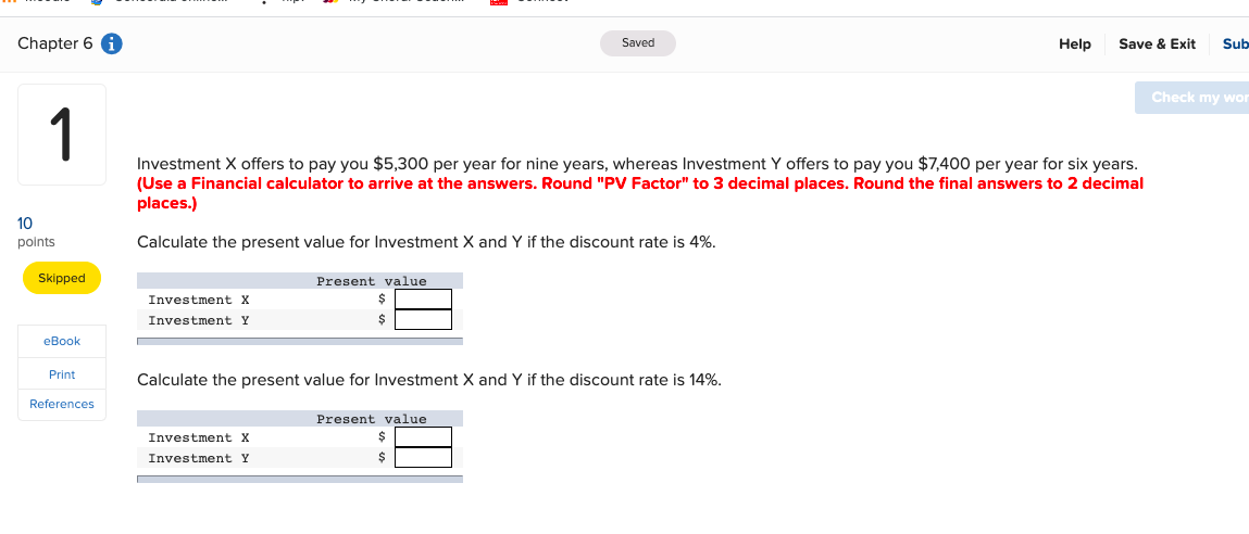  Chapter 6 Saved Help Save & Exit Sub Check my wor