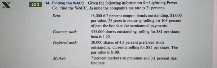 14 (Cost of Preferred Stock) O 3.76% 4.57% 5.79% 8.48% 11.50% LO
