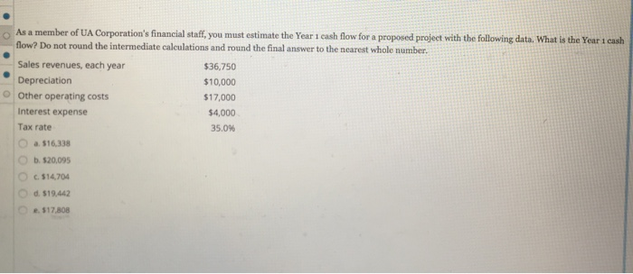 below. The equipment would be depreciated on a straight-line basis over the