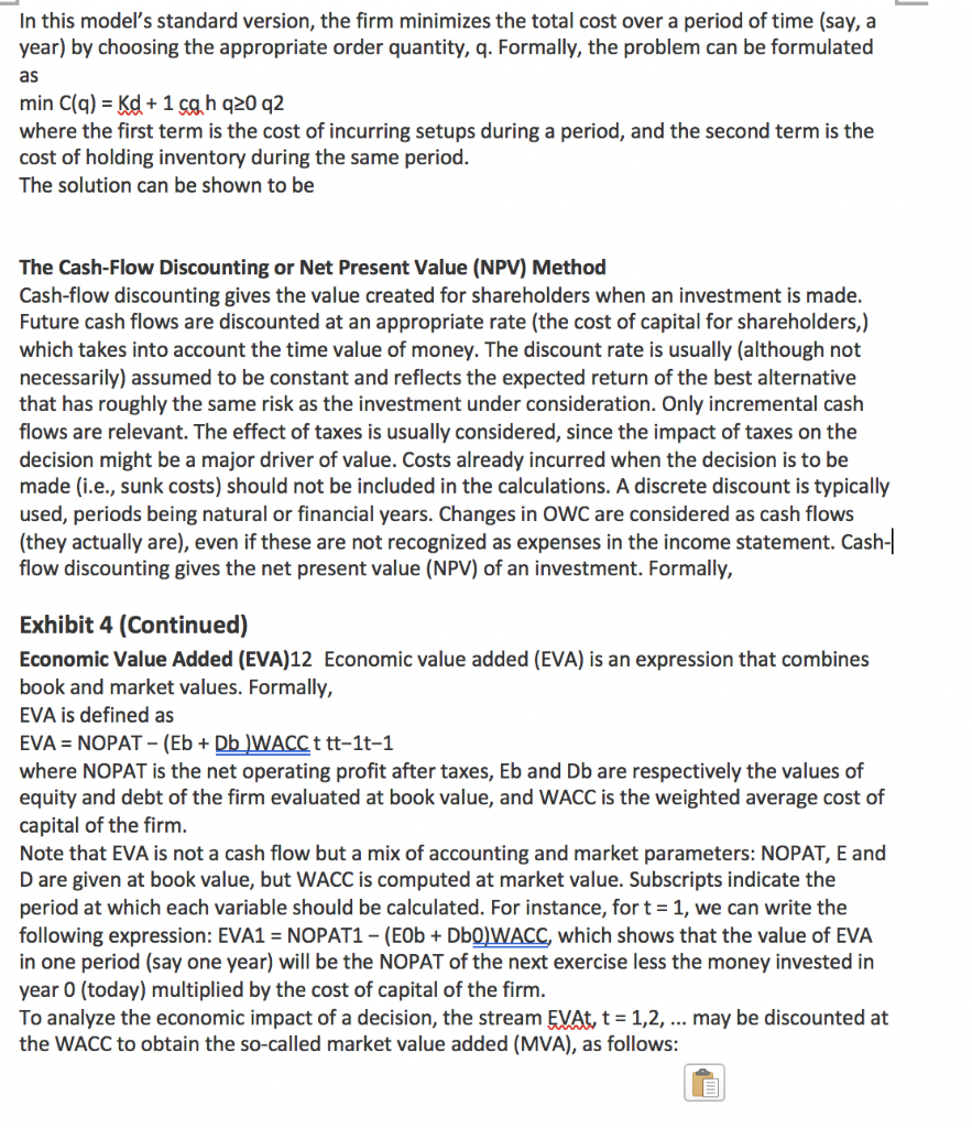 examples/cases as critical inputs to evaluate the concepts of operations management and