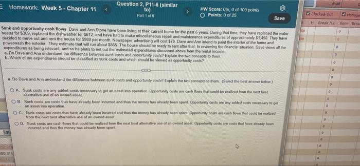  Avail E Homework: Week 5 - Chapter 11 Question 2, P11-6