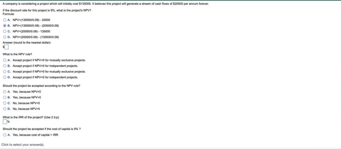  A company is considering a project which will initially cost $135000.