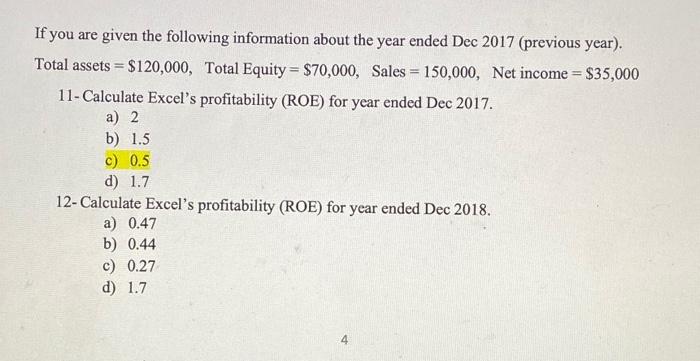 of Dec 31, 2018 Assets Current Assets Cash Accounts Receivables Inventory Total