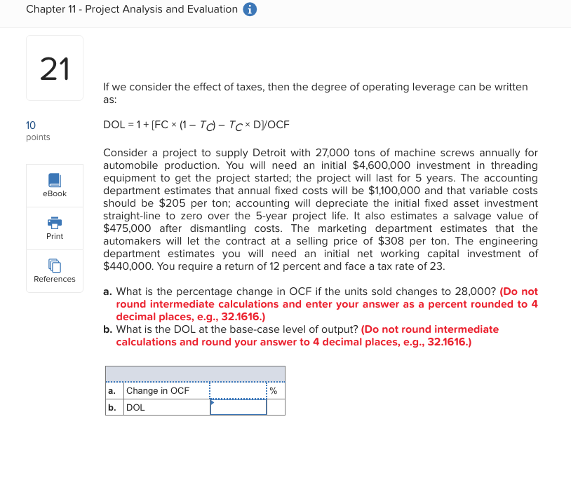  Chapter 11 - Project Analysis and Evaluation i 21 If we