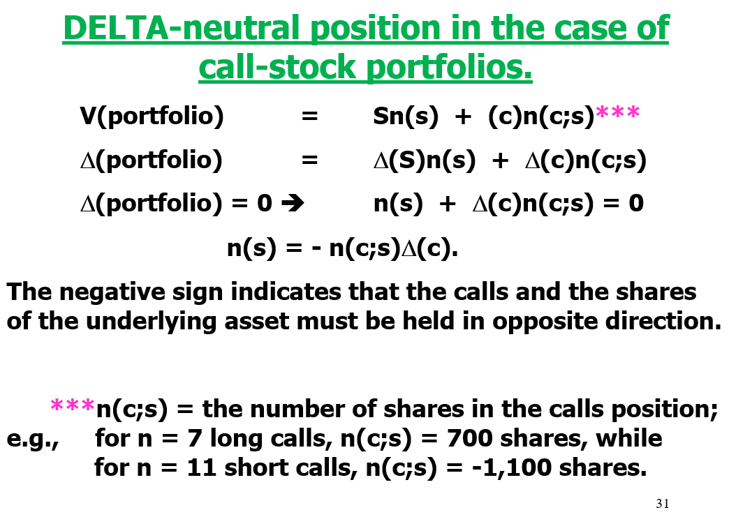 A) You wish to create a Delta-neutral position with two different calls