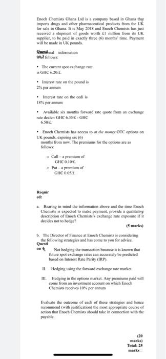  Enoch Chemists Ghana Ltd is a company based in Ghana that