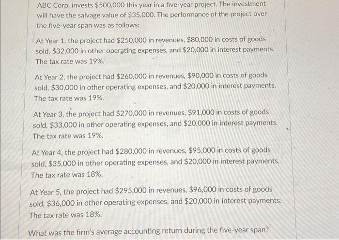  part B ABC Corp. invests \\( \\$ 500,000 \\) this year
