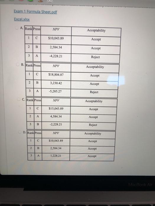Industries is considering the replacement of one of its old drill presses.