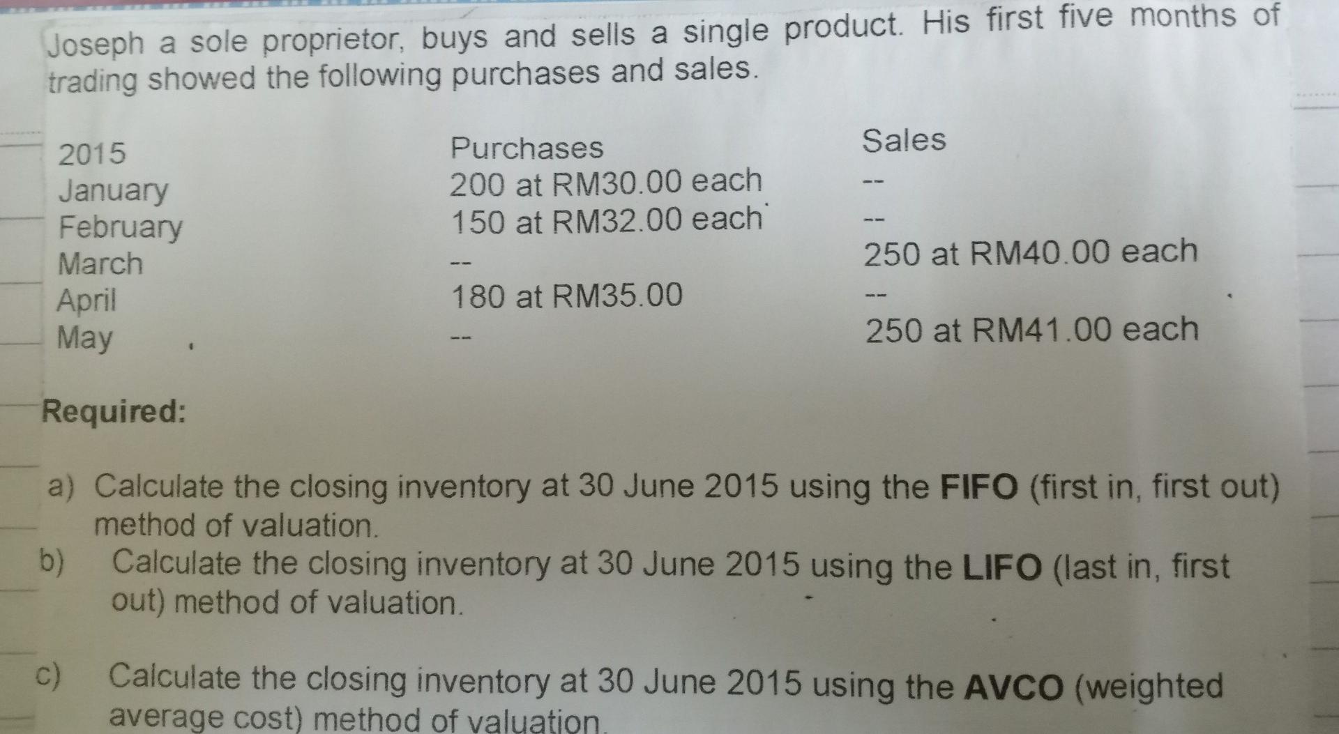 I have provided the fifo answer so I need lifo and