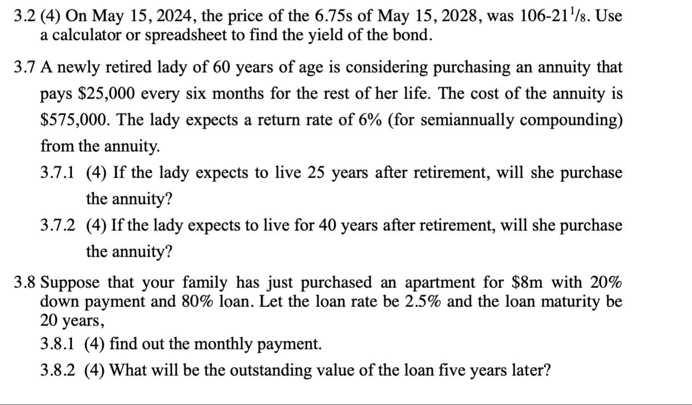  3.2(4) On May 15,2024, the price of the 6.75 s of