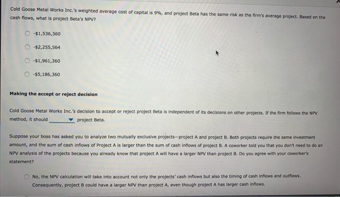 method The net present value (NPV) rule is considered one of the