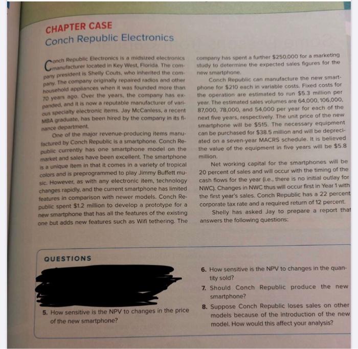  CHAPTER CASE Conch Republic Electronics anch Republic Electronics is a midsized